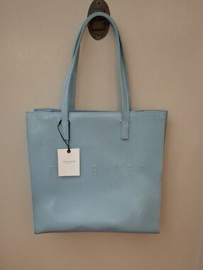NWT Ted Baker London "The Icon" Powder Blue  Tote with Embossed Logo_1